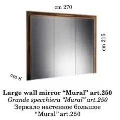 MODIGLIANI Włoskie lustro MURAL złota rzeźbiona rama 270 x 215 x 6cm art 250 / Arredoclassic