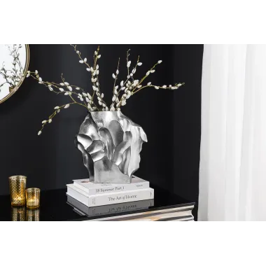 Invicta Wazon LIQUID efekt uderzenia młotka Srebrny 25cm / 44879