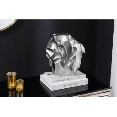 Invicta Wazon LIQUID efekt uderzenia młotka Srebrny 25cm / 44879
