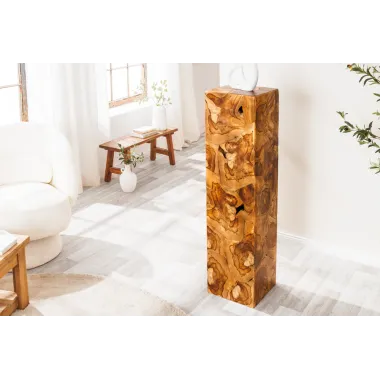 Invicta Słupek dekoracyjny TRIBAL drewno tekowe naturalny brąz 110cm / 44710