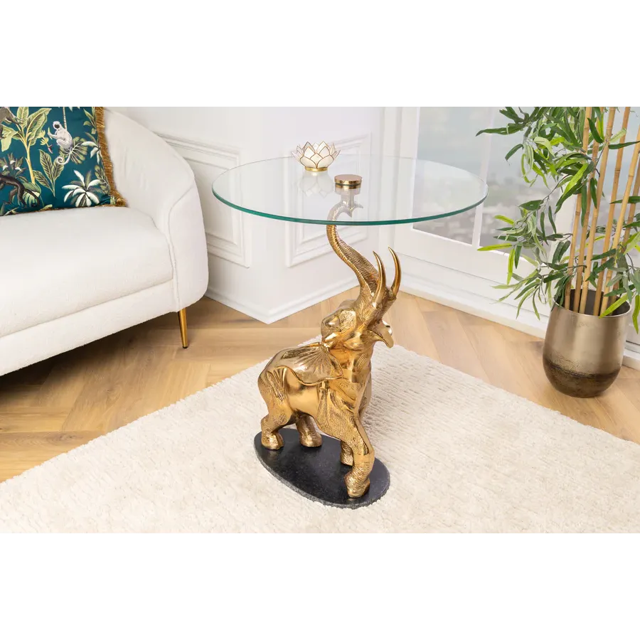 Invicta Stolik boczny ELEPHANT szkło hartowane 80cm / 43558