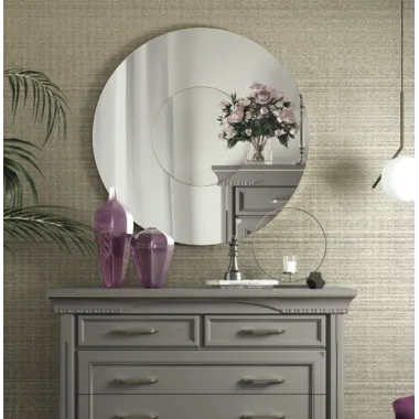 MILANO Włoskie Lustro szklana rama Ø 100cm / 92227