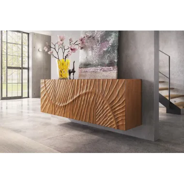 Invicta Szafka RTV wisząca SCORPION 3D mango 180 x 58 x 38cm / 46647
