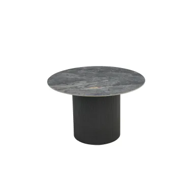 Invicta Stół UNIQUE okrągły ceramiczny szary marmurowy blat 120cm / 46382