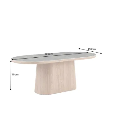 Invicta Stół UNIQUE owalny optyka szarego marmuru 200cm / 46380