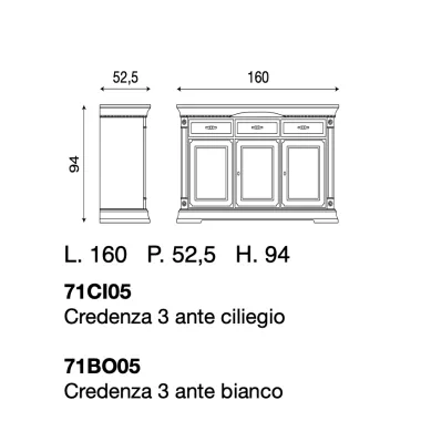 PALAZZO DUCALE ECRU Włoska komoda 2 drzwiowa 114 x 94 x 52.5cm / 71BO04