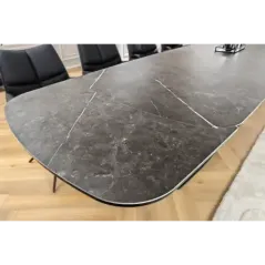 Invicta Stół PAPILLON rozkładany ceramiczny optyka marmuru grafitowego 180-220-260cm / 45179