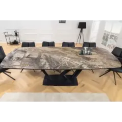 Invicta Stół PAPILLON rozkładany ceramiczny optyka marmuru taupe 180-220-260cm / 45178