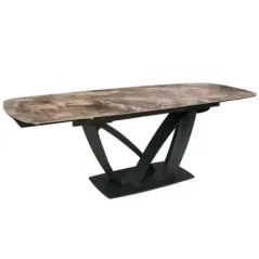 Invicta Stół PAPILLON rozkładany ceramiczny optyka marmuru taupe 180-220-260cm / 45178