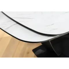 Invicta Stół PAPILLON rozkładany ceramiczny optyka marmuru białego 180-220-260cm / 45177