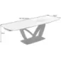 Invicta Stół PAPILLON rozkładany ceramiczny optyka marmuru białego 180-220-260cm / 45177