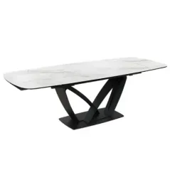 Invicta Stół PAPILLON rozkładany ceramiczny optyka marmuru białego 180-220-260cm / 45177