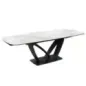 Invicta Stół PAPILLON rozkładany ceramiczny optyka marmuru białego 180-220-260cm / 45177
