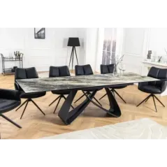 Invicta Stół INFINITY rozkładany ceramiczny optyka marmuru taupe 180-220-260cm / 45181