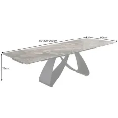 Invicta Stół INFINITY rozkładany ceramiczny optyka marmuru taupe 180-220-260cm / 45181