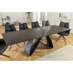 Invicta Stół INFINITY rozkładany ceramiczny optyka marmuru rdzawa czerń 180-220-260cm / 45182