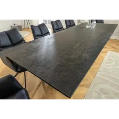 Invicta Stół INFINITY rozkładany ceramiczny optyka marmuru rdzawa czerń 180-220-260cm / 45182