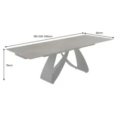 Invicta Stół INFINITY rozkładany ceramiczny optyka marmuru rdzawa czerń 180-220-260cm / 45182