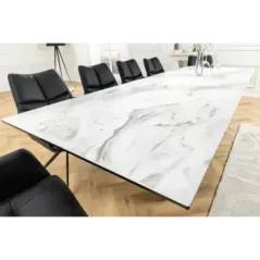 Invicta Stół INFINITY rozkładany ceramiczny optyka marmuru białego 180-220-260cm / 45180