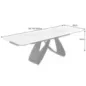 Invicta Stół INFINITY rozkładany ceramiczny optyka marmuru białego 180-220-260cm / 45180