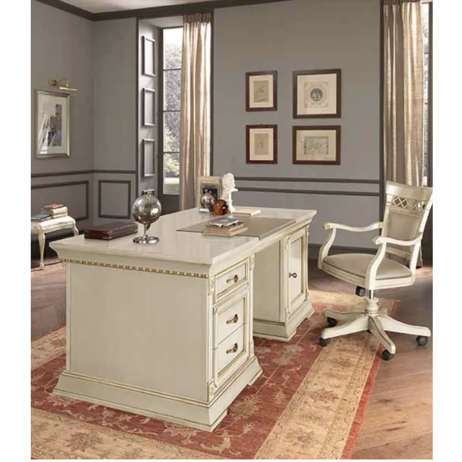 PALAZZO DUCALE ECRU Włoskie biurko 185 X 77 X 90cm / 71BO02SR PALAZZO DUCALE ECRU Włoskie biurko 185 X 77 X 90cm / 71BO02SR
