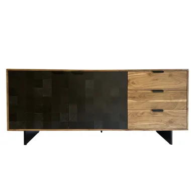 Wohnling Komoda akacja optyka czarnego kamienia 175 x 76 x 40cm / WL7.026