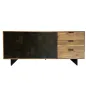 Wohnling Komoda akacja optyka czarnego kamienia 175 x 76 x 40cm / WL7.026
