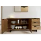 Wohnling Komoda akacja optyka czarnego kamienia 175 x 76 x 40cm / WL7.026