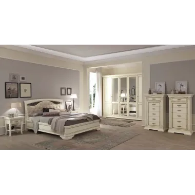 PALAZZO DUCALE ECRU Włoskie Łóżko tapicerowane wezgłowie eco skóra 140 x 200cm / 71BO13LT