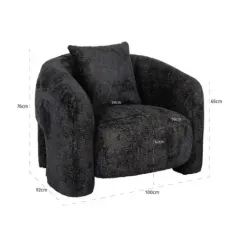 Fotel wypoczynkowy Milania piękny czarny (Be Lovely 17 Black) - Richmond