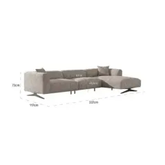Sofa Hoxton 3-osobowa + leżanka prawostronna (Be Trendy 01 Nature) - Richmond