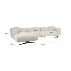 Sofa Hoxton 3-osobowa + szezlong lewy (Be Trendy 01 Nature) - Richmond