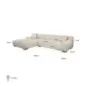 Sofa Hazel 3-osobowa + lewy szezlong modny nature (Be Trendy 01 Nature) - Richmond