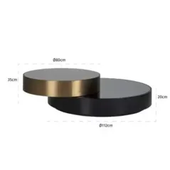 Stolik kawowy SLICE (Black/gold)
