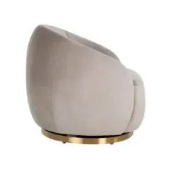 Obrotowy fotel wypoczynkowy Jago khaki welur / szczotkowane złoto (Quartz Khaki 903) - Richmond