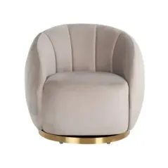 Obrotowy fotel wypoczynkowy Jago khaki welur / szczotkowane złoto (Quartz Khaki 903) - Richmond