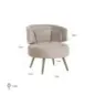 Fotel wypoczynkowy Hazel khaki aksamitny ognioodporny (FR-Quartz 903 Khaki) - Richmond