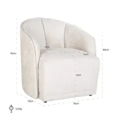Fotel wypoczynkowy Maryse kremowy fusion (Fusion cream 02). - Richmond