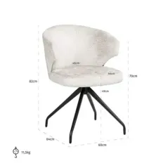 Krzesło obrotowe Milly kremowy fusion (Fusion cream 02) - Richmond