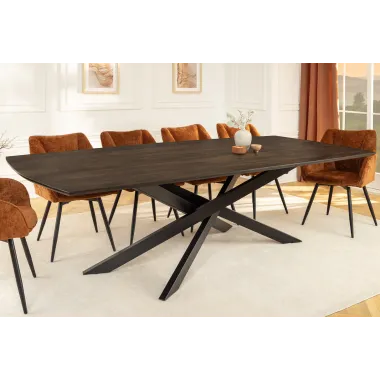 Invicta Stół do jadalni SIGNUM ciemnobrązowe drewno mango 220cm / 45837