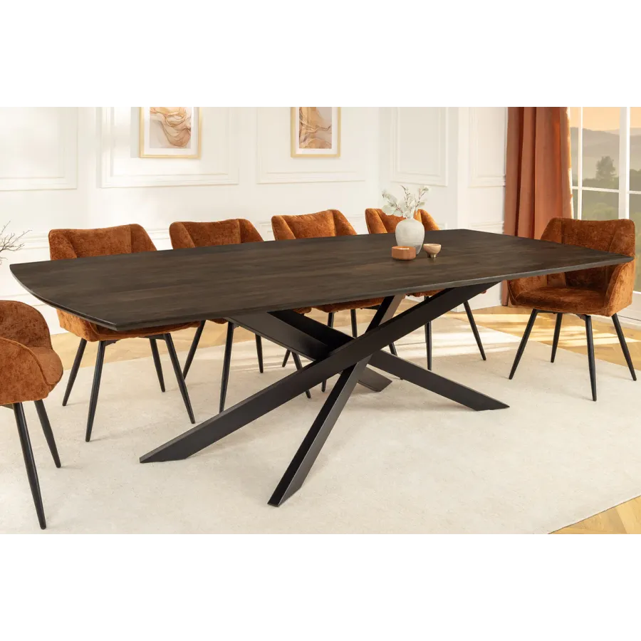 Invicta Stół do jadalni SIGNUM ciemnobrązowe drewno mango 220cm / 45837