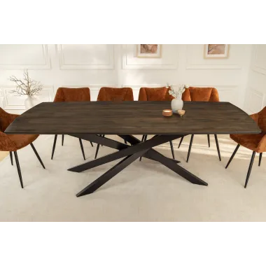 Invicta Stół do jadalni SIGNUM ciemnobrązowe drewno mango 220cm / 45837