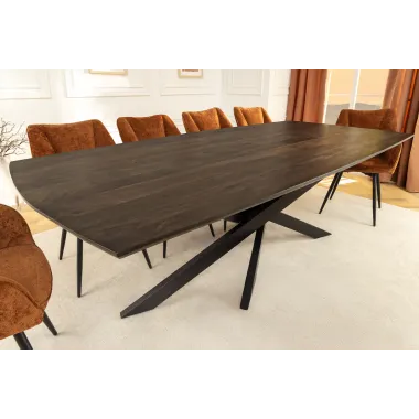 Invicta Stół do jadalni SIGNUM ciemnobrązowe drewno mango 220cm / 45837