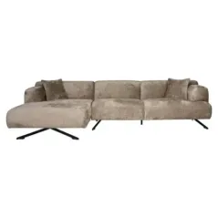 Sofa Donovan 3-osobowa + lewy szezlong (Bergen 104 szary beżowy szenil) - Richmond