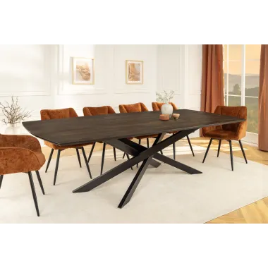 Invicta Stół do jadalni SIGNUM ciemnobrązowe drewno mango 220cm / 45837