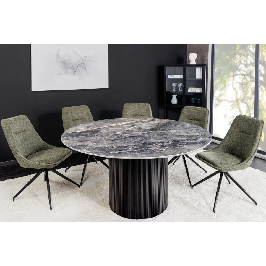 Invicta Stół UNIQUE okrągły ceramiczny szary marmurowy blat 120cm / 46382 Invicta Stół UNIQUE okrągły ceramiczny szary marmurowy blat 120cm / 46382