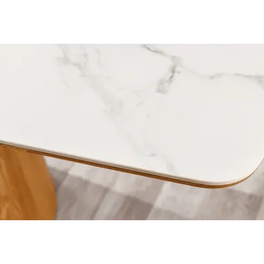 Invicta Stół UNIQUE drewno dębowe optyka białego marmuru 200cm / 45142