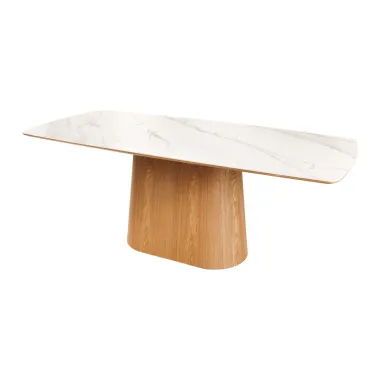 Invicta Stół UNIQUE drewno dębowe optyka białego marmuru 200cm / 45142