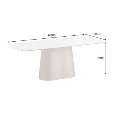 Invicta Stół UNIQUE drewno orzechowe optyka białego marmuru 200cm / 45139