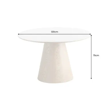 Invicta Stół UNIQUE drewno dębowe okrągły optyka białego marmuru 120cm / 45143